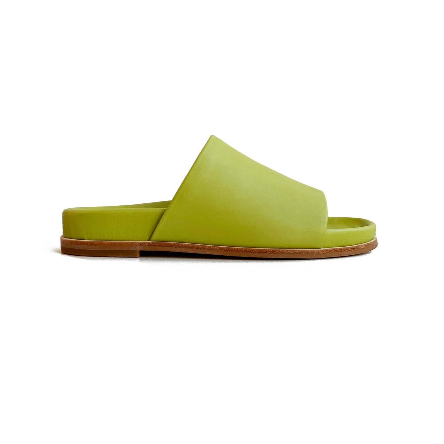 Pippy Leather Slide in Wasabi