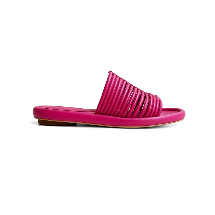 Odilia Leather Slides in Pink
