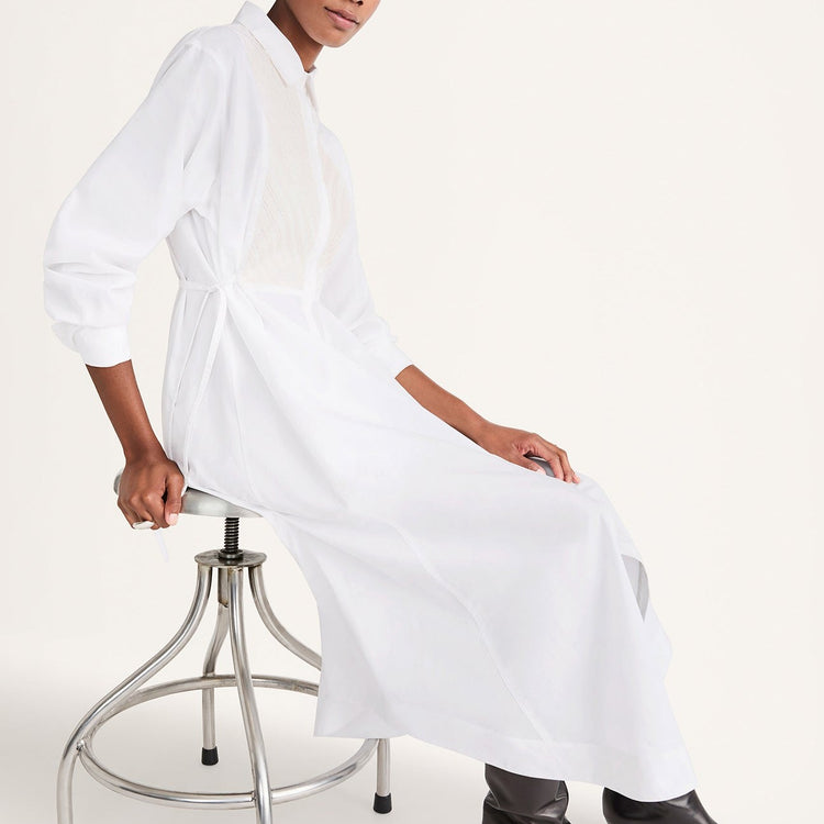 Bellport Shirt Dress in White