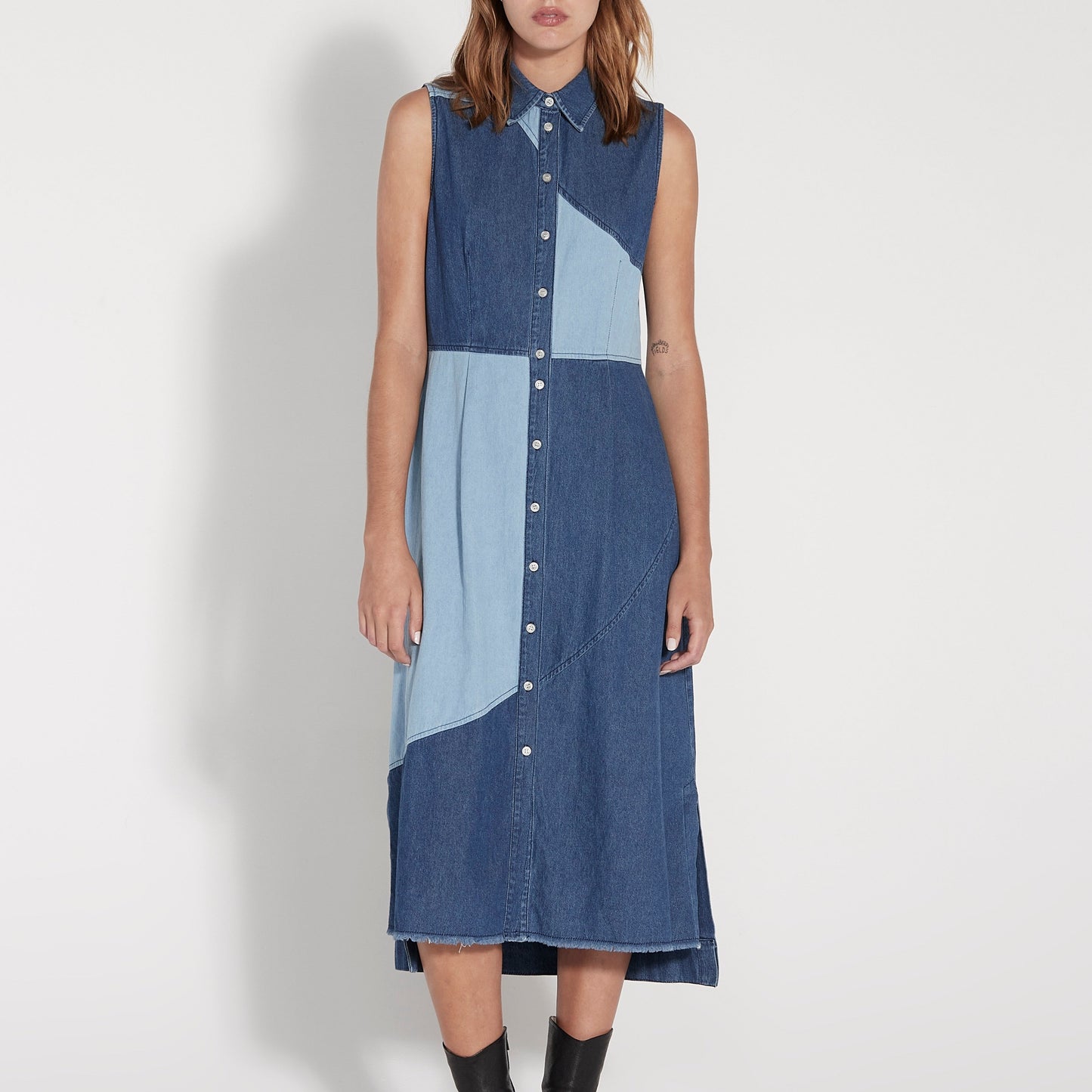 Nara Patchwork Denim Dress